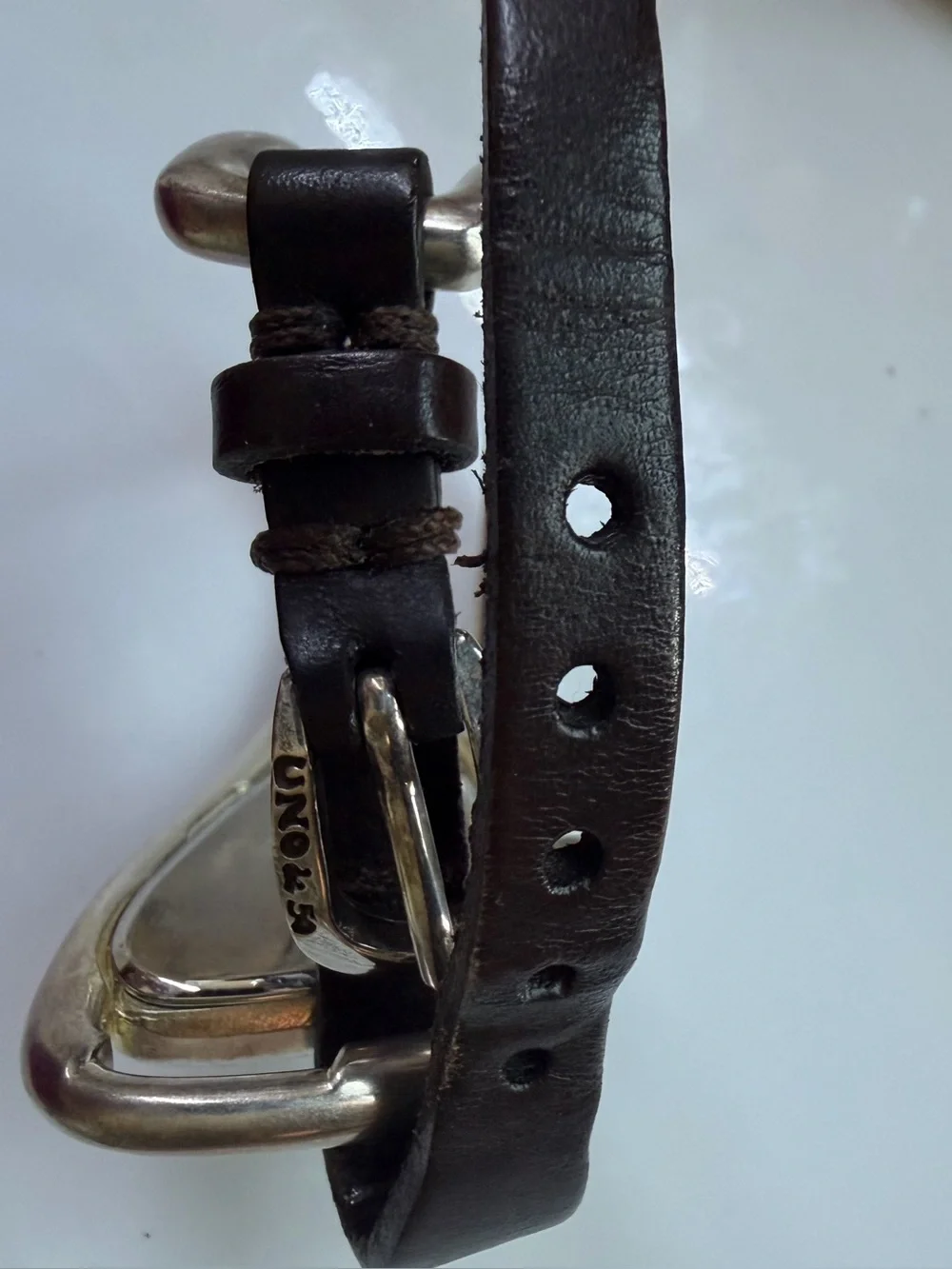 Women's watch with leather and metal plated in sterling silver